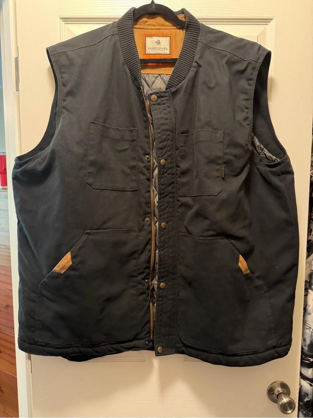 Legendary Whitetails Black Work Vest with Tan Accents